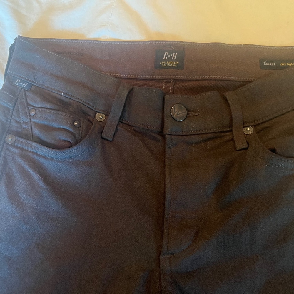 Citizens of Humanity Rocket Stick Skinny Coated Chocolate Brown Jeans